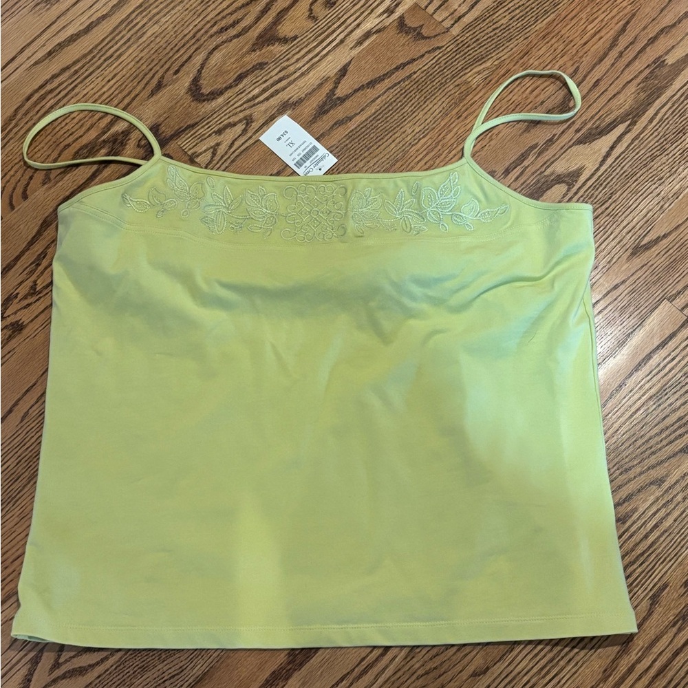 Coldwater Creek Lime Green Embroidered Women's Top.  Sz xl